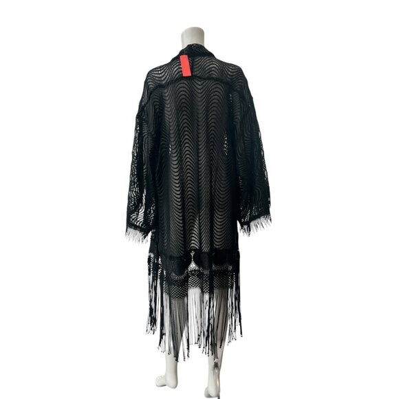 Unbranded Black Tassel LS Open Jacket size Large - Picture 4 of 5